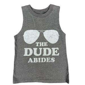 Instant Message Toddler Tank Top Size 4 Gray The Dude Abides Graphic
